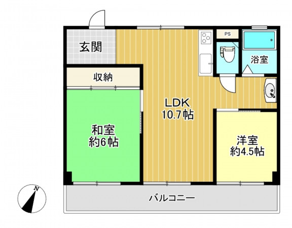 朝霞市溝沼、マンションの間取り画像です