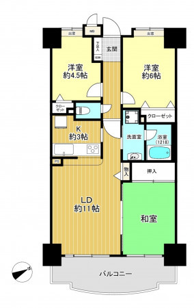 朝霞市膝折町、マンションの間取り画像です