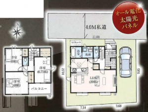 朝霞市浜崎、新築一戸建ての間取り画像です