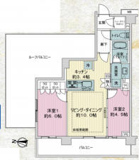 朝霞市三原、マンションの間取り画像です