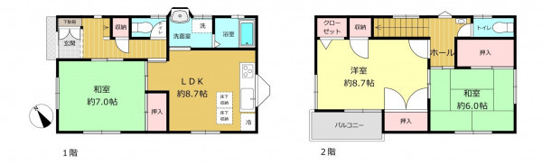 朝霞市宮戸、中古一戸建ての間取り画像です