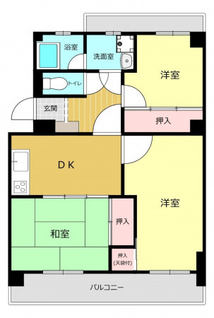 朝霞市根岸台、マンションの間取り画像です
