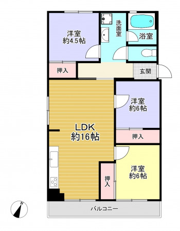 朝霞市田島、マンションの間取り画像です