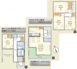 朝霞市幸町、新築一戸建ての間取り画像です