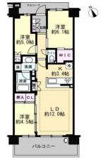 朝霞市幸町、マンションの間取り画像です