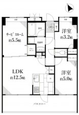 朝霞市本町、マンションの間取り画像です