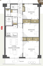 朝霞市根岸台、マンションの間取り画像です