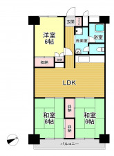 朝霞市朝志ケ丘、マンションの間取り画像です