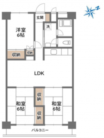 朝霞市朝志ケ丘、マンションの間取り画像です