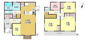 朝霞市宮戸、中古一戸建ての間取り画像です