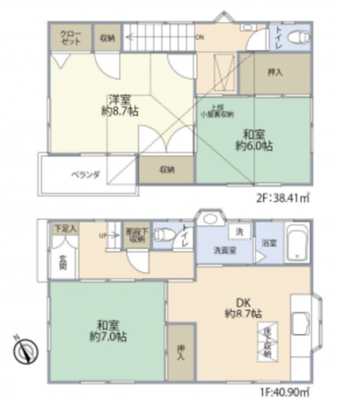 朝霞市宮戸、中古一戸建ての間取り画像です