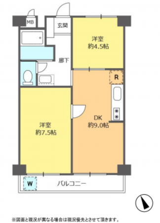朝霞市溝沼、マンションの間取り画像です
