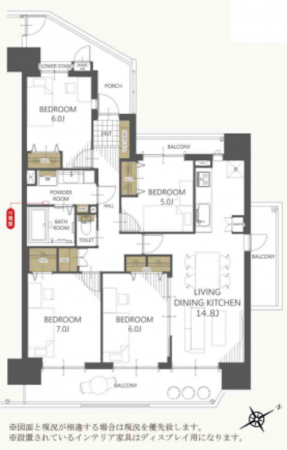 朝霞市岡、マンションの間取り画像です