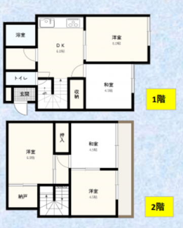 朝霞市朝志ケ丘、中古一戸建ての間取り画像です
