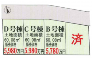 朝霞市仲町、新築一戸建ての画像です