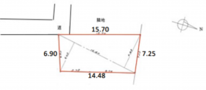 朝霞市根岸台、土地の間取り画像です