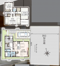 朝霞市泉水、新築一戸建ての間取り画像です