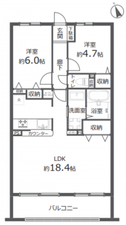 朝霞市根岸台、マンションの間取り画像です