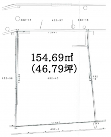朝霞市幸町、土地の間取り画像です