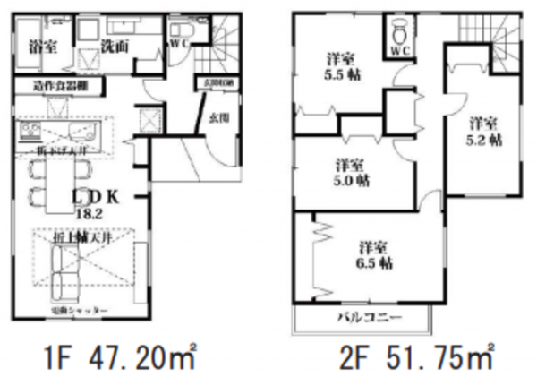 朝霞市三原、新築一戸建ての間取り画像です