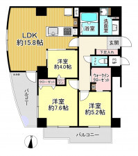 朝霞市三原、マンションの間取り画像です