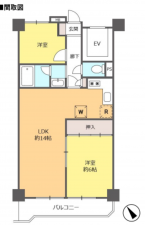朝霞市溝沼、マンションの間取り画像です