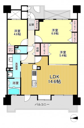 朝霞市三原、マンションの間取り画像です