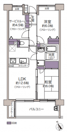 朝霞市三原、マンションの間取り画像です