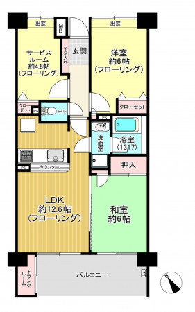 朝霞市三原、マンションの間取り画像です