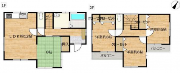 朝霞市根岸台、中古一戸建ての間取り画像です