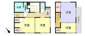 朝霞市宮戸、中古一戸建ての間取り画像です
