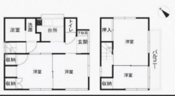 朝霞市宮戸、中古一戸建ての間取り画像です