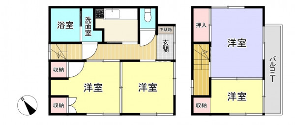 朝霞市宮戸、中古一戸建ての間取り画像です