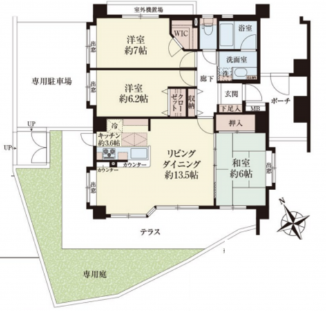 朝霞市幸町、マンションの間取り画像です
