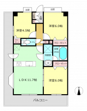 朝霞市泉水、マンションの間取り画像です