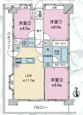 朝霞市泉水、マンションの間取り画像です