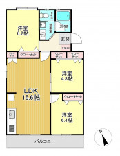 朝霞市溝沼、マンションの間取り画像です
