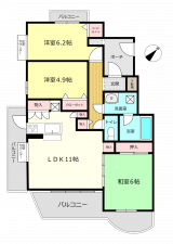 朝霞市泉水、マンションの間取り画像です