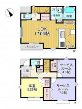 朝霞市膝折町、新築一戸建ての間取り画像です