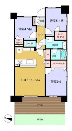 朝霞市栄町、マンションの間取り画像です