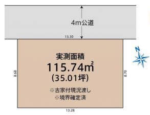 朝霞市溝沼、土地の間取り画像です