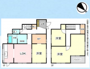 朝霞市泉水、中古一戸建ての間取り画像です