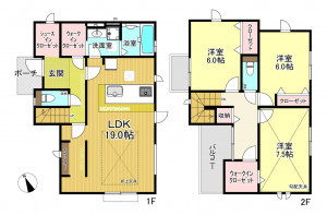 朝霞市三原、新築一戸建ての間取り画像です