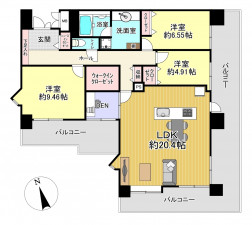 朝霞市岡、マンションの間取り画像です