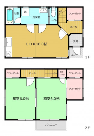 朝霞市三原、中古一戸建ての間取り画像です