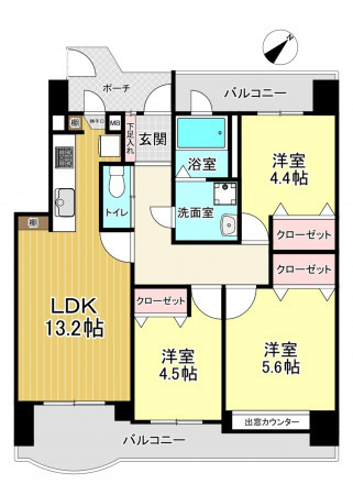 朝霞市泉水、マンションの間取り画像です