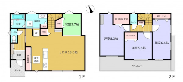 朝霞市田島、新築一戸建ての間取り画像です
