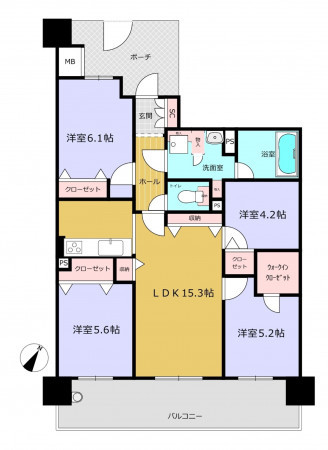 朝霞市三原、マンションの間取り画像です
