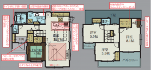 朝霞市岡、新築一戸建ての間取り画像です