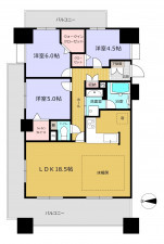 朝霞市膝折町、マンションの間取り画像です